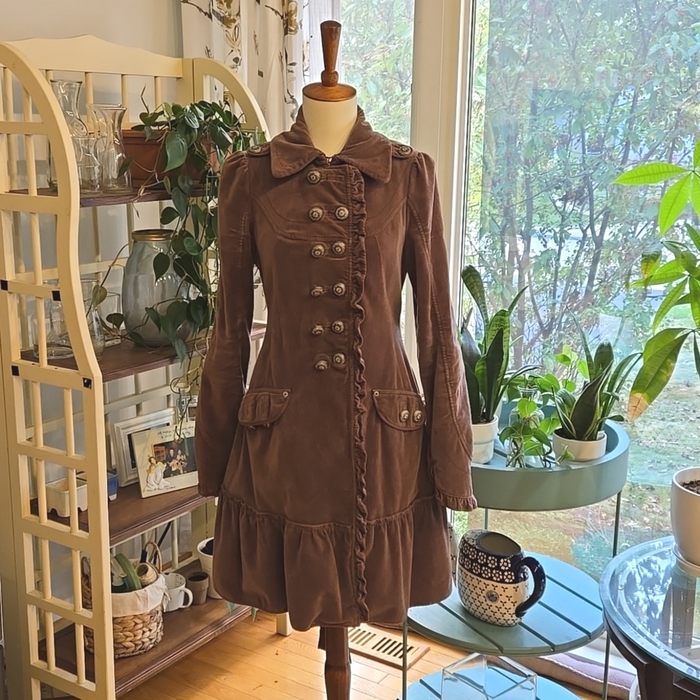 Anthropology thick cotton long jacket